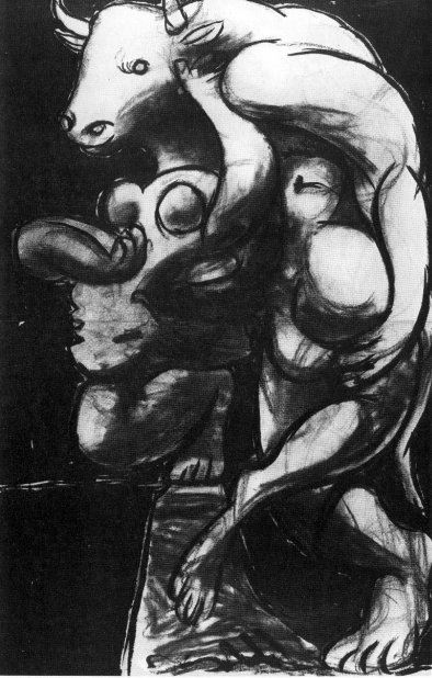 Picasso-1933-Minotaure et nu (Le Viol)